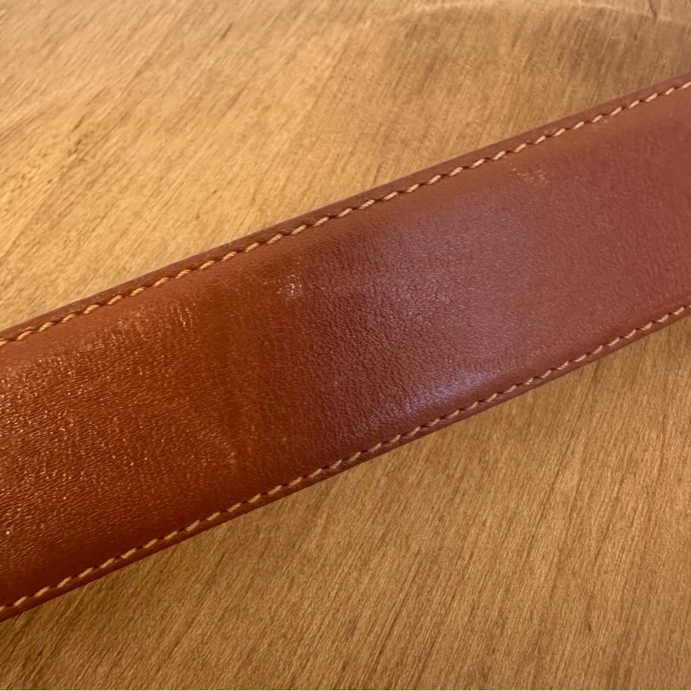 Authentic YSL Yves Saint Laurent Womens Belt 36 Inch 90 Cm Brown Leather Gold - Picture 13 of 16